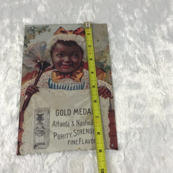 Vtg Gold Medal Vanilla Reproduction Tin 9x6" Advertising Sign African Amer Girl - Picture 5 of 6
